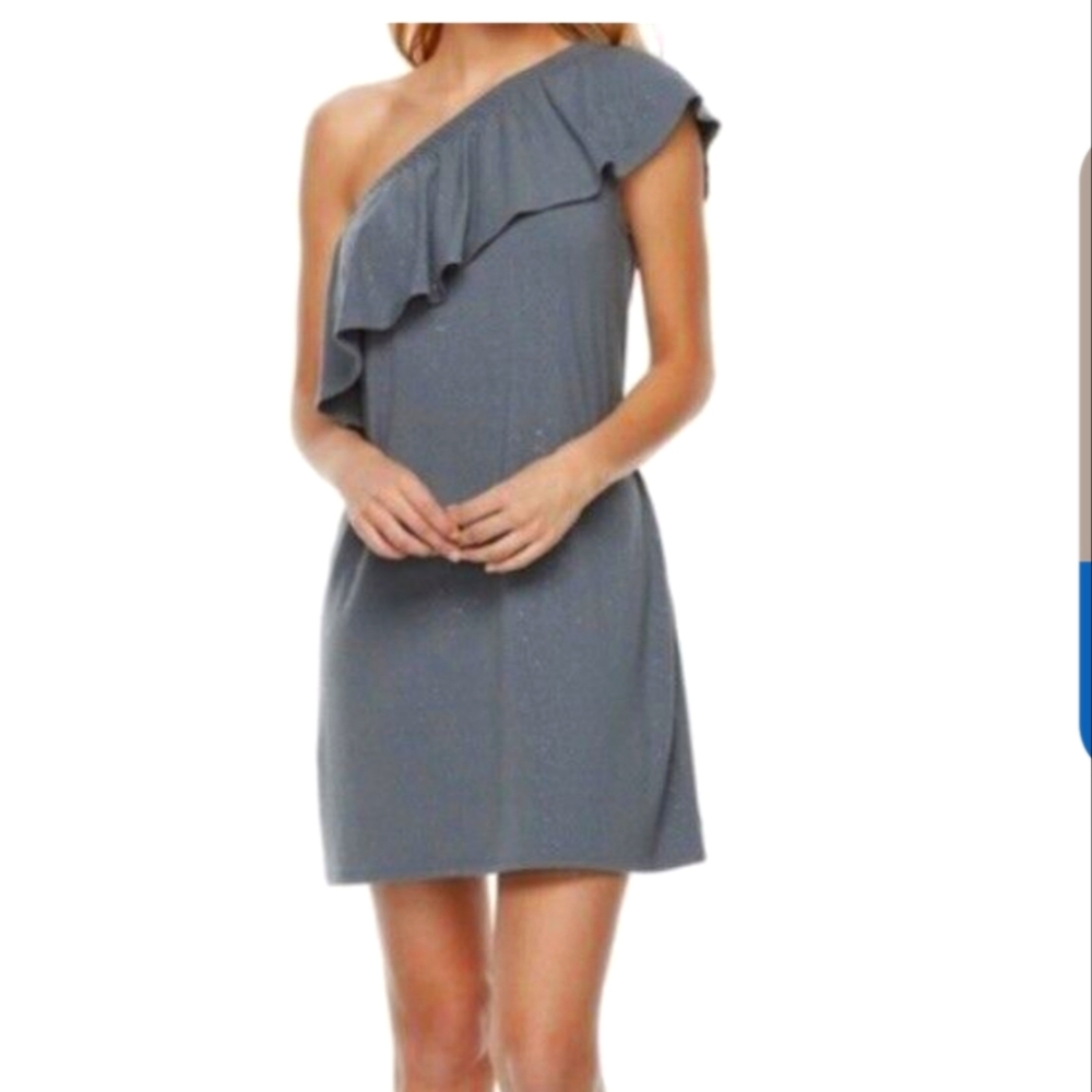 Juicy Coture one shoulder sparkly dress L
